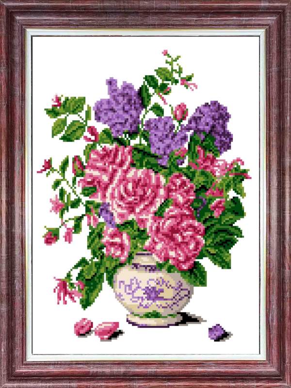 Запах роз - Канва с нанесенным рисунком для вышивки крестом 23х30 см